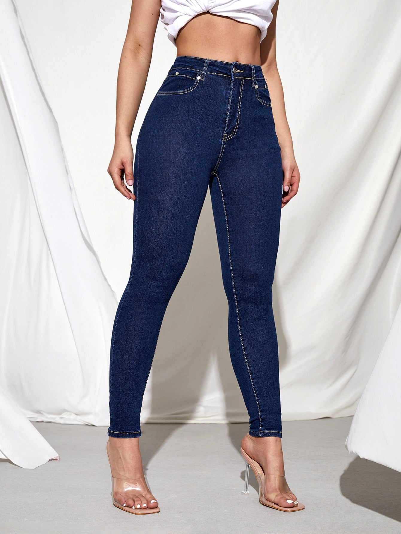 High Waisted Zip Up Skinny Jeans – Funky Monkey