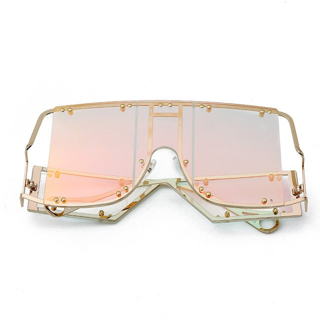 color pop shades. Featuring an gold frame oversized square design trimmed in gold.  Theses special sunglasses change colors in different lighting. 